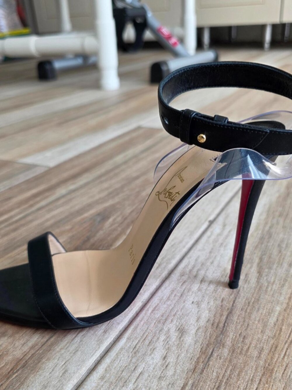 Christian Louboutin Jonatina Black Leather Sandals Strappy Eur. 37 - Picture 6 of 13